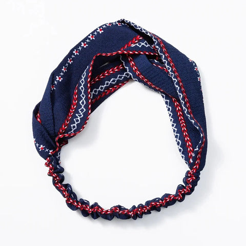 Fashion Women Girls Summer Bohemian Hair Bands Print Headbands Vintage Cross Turban Bandage Bandanas HairBands Hair Accessories Zen Fit Plus