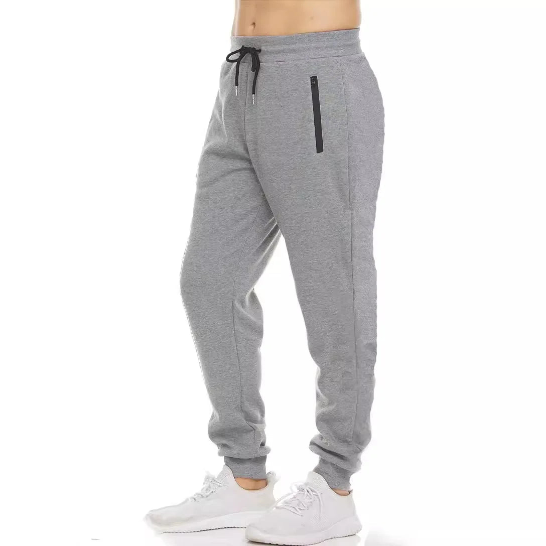 Unisex Sweatpants Side Zipper Pockets Men Joggers Track Pants Elastic Waist Sport Casual Trousers Baggy Fitness Gym Clothing Zen fit plus