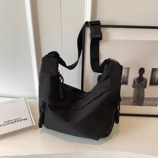 2024 Fashion High Capacity Solid Color Single Shoulder Totes Bag Nylon Hobos Crossbody Bags Solid Casual Zipper Women's Bags Zen fit plus