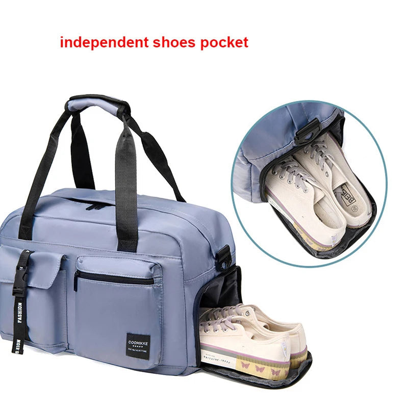 Large Fitness Bag Sports Handbag Women Dry Wet Shoes Pocket Single Shoulder Crossbody Swimming Yoga Gym Travel Backpack Duffel Zen fit plus