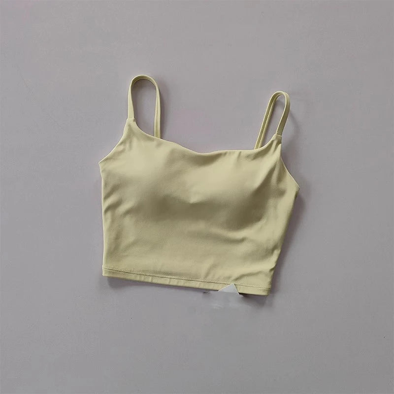 Small Sling Vest Integrated Fixed Gathering Sports Underwear Women's Bra Beauty Back Training Fitness Bra Summer Clothing Suit Zen fit plus