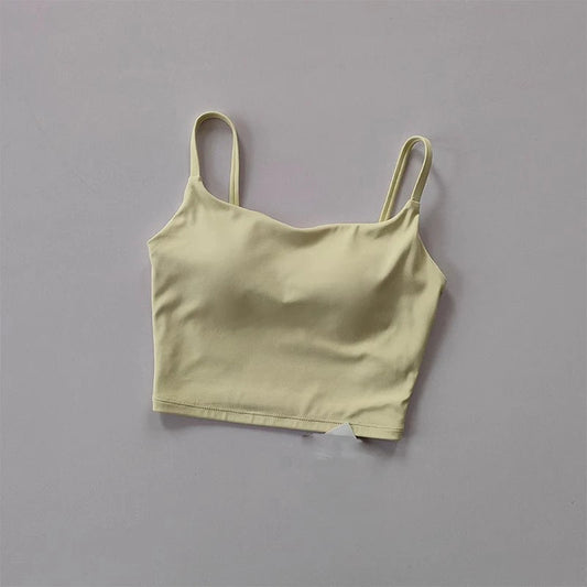 Small Sling Vest Integrated Fixed Gathering Sports Underwear Women's Bra Beauty Back Training Fitness Bra Summer Clothing Suit Zen fit plus