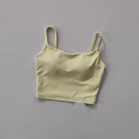 Small Sling Vest Integrated Fixed Gathering Sports Underwear Women's Bra Beauty Back Training Fitness Bra Summer Clothing Suit Zen fit plus