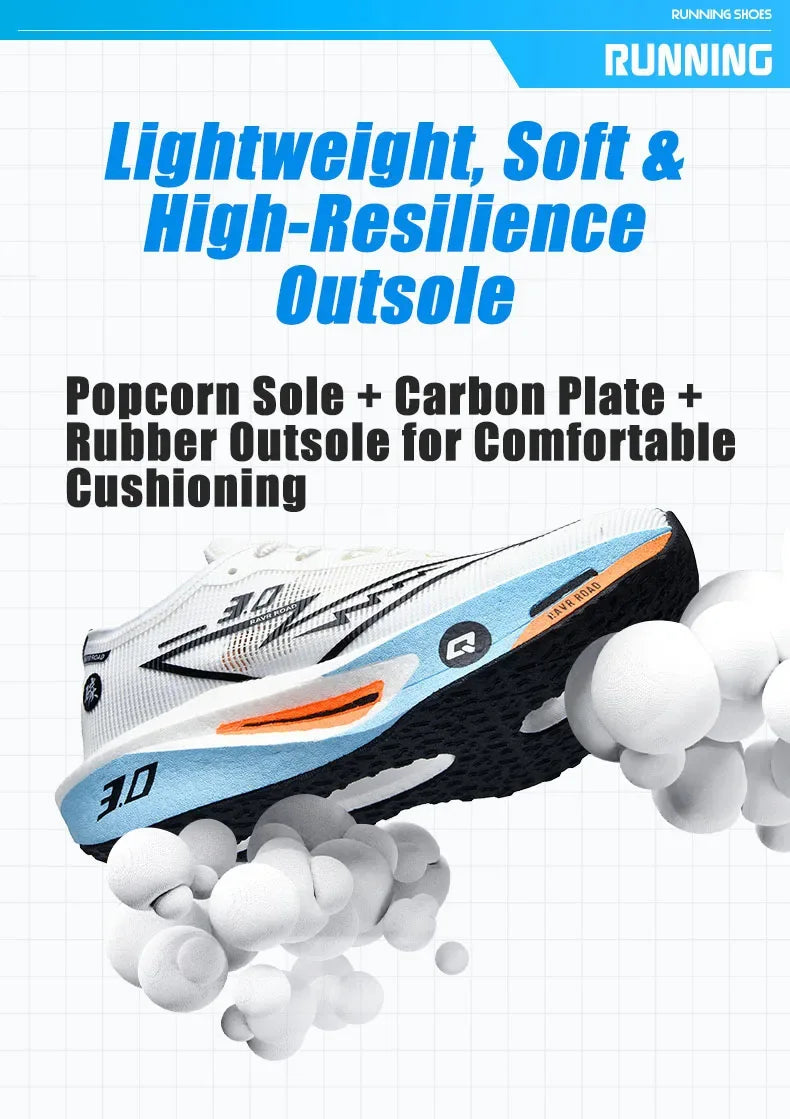 Men's Carbon Board Sneakers Anti-slip Cushioned Comfortable Racing Training Running Shoes Mesh Tennis Shoes Casual for Women - Zen Fit Plus