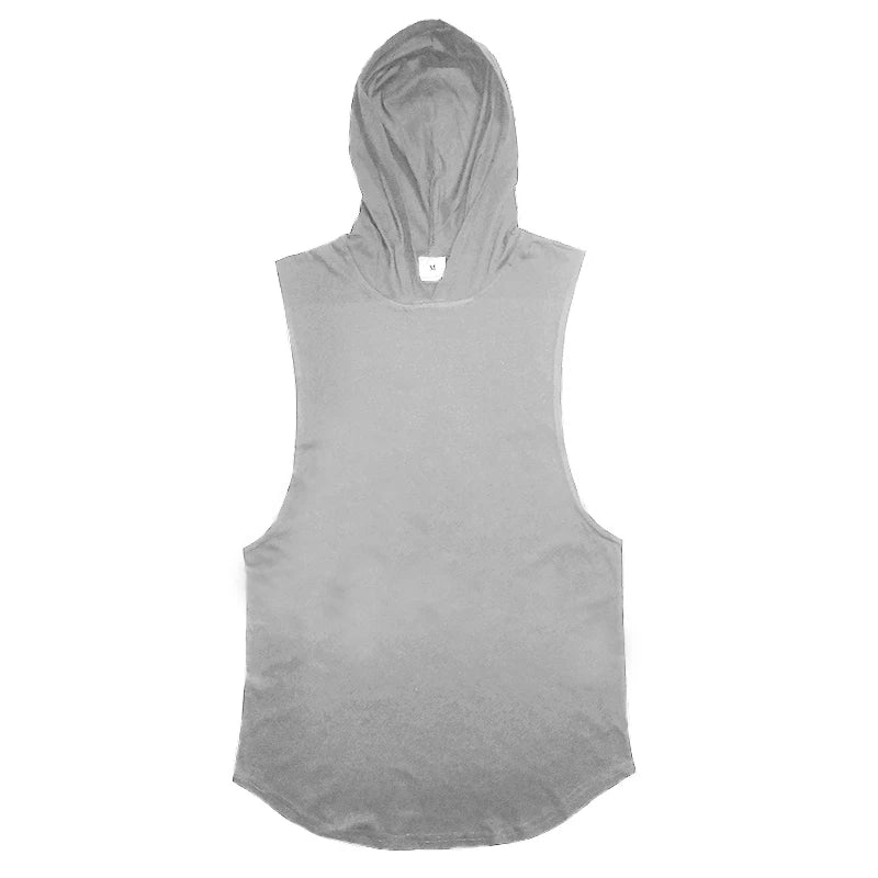 Bodybuilding Stringer Hoodies Gym Sleeveless Hooded Fitness Tank Tops Mens Running Sport Clothing Cotton Breathable Cool Shirt Zen fit plus