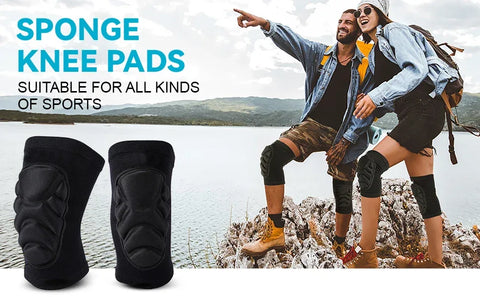 1Pair Knee Elbow Pads,Thick Sponge Collisioned Kneepads for Sports,Protective Knee Support Sleeve for Basketball Running Cycling - Zen Fit Plus