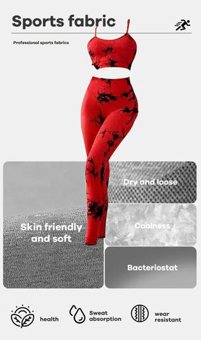 Tie Dye Yoga Women's Tracksuit Fitness Yoga Sets Sportswear Workout Bra+High Waist Leggings Gym Clothing Seamless Sports Suits - Zen Fit Plus
