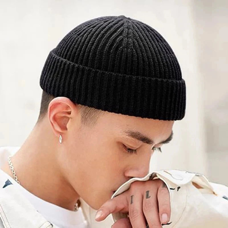 Knitted Hat for Men & Women Caps Wool Fashion Simple Warm Skullies Beanies Solid Autumn Winter Beanie Cap Trendy Style Zen Fit Plus