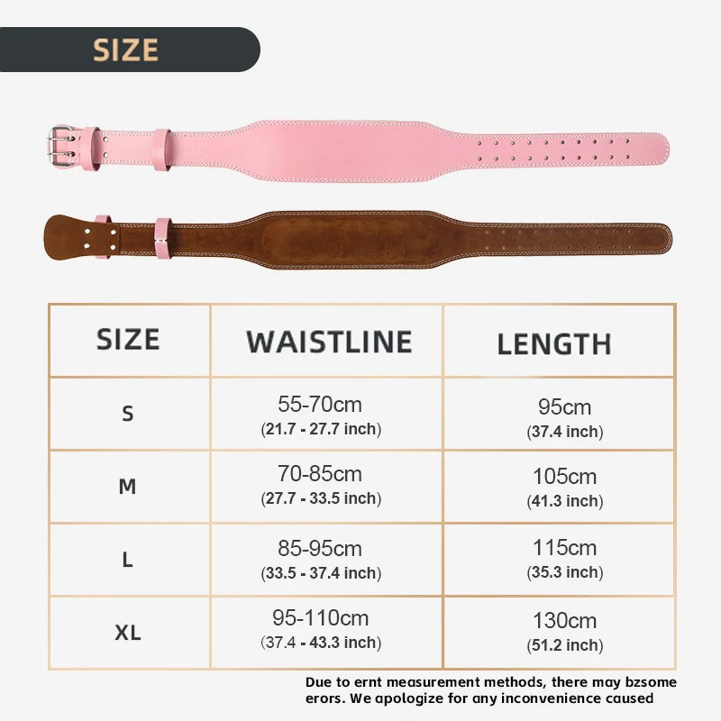 Weight Lifting Belt For Women 10.5cm Width Gym Fitness Squats Belt Back Support Powerlifting, Cross Training, Workout Belt Pink Zen fit plus