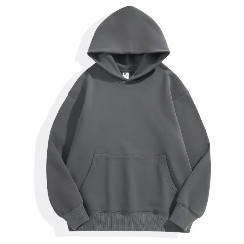16.9oz 480gsm Heavy Weight Cotton Plus Velvet Hooded Sweater Men Thickened Tight Polar Fleece Pullover Hoodie Women Sweatshirt Zen fit plus