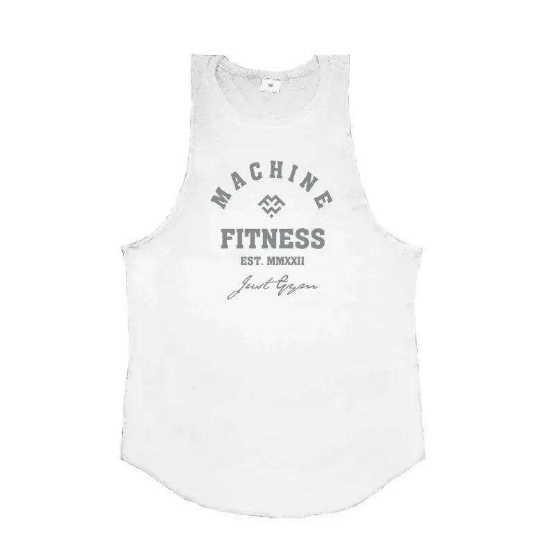 MACHINE FITNESS JUST GYM Bodybuilding Tank Top Mens Workout Vest Cotton Sleeveless shirt Jogger clothing Muscle Stringer Singlet - Zen Fit Plus