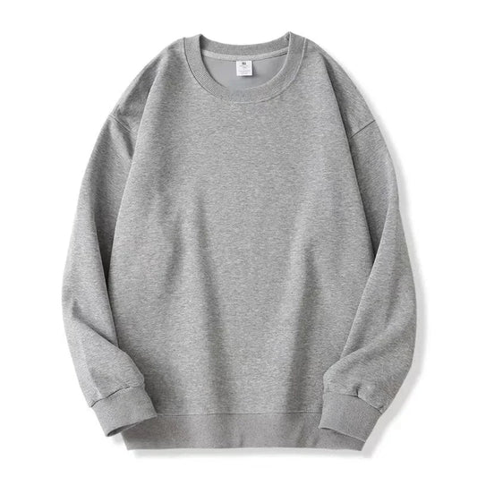 Thickened Fleece Cotton Hoodie Unisex Oversized round Neck Solid Color Couple's Sweatshirt Versatile Autumn Winter New Arrival Zen Fit Plus