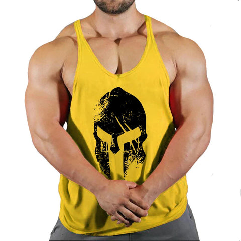 Men's solid color fitness trend print pattern loose thin belt vest breathable and comfortable sleeveless basketball vest Zen fit plus