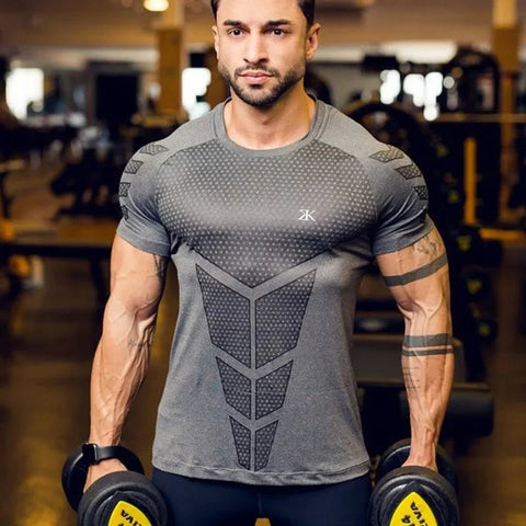 2024 Men Running Sports T-shirt Training Quick Dry Tight Short Sleeves Shirt Bodybuilding compress Fitness Tee Tops men Clothing Zen fit plus