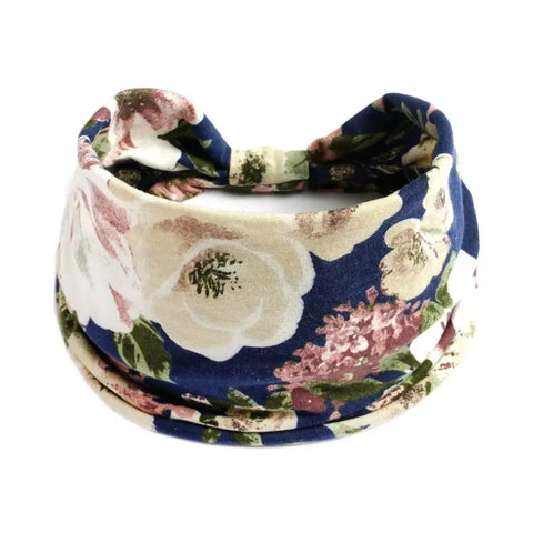 Bohemia Print Wide Headbands New Vintage Elastic Knot Turban Headwrap for Women Girls Soft Print Yoga Bandana Hair Accessories Zen Fit Plus