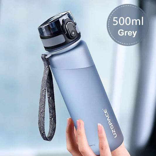 UZSPACE Sports Water Bottle BPA Free 500/1000ml Tritan Frosted Plastic Leakproof Shaker Tea Filter Cup For Outdoor Travel Gym Zen fit plus