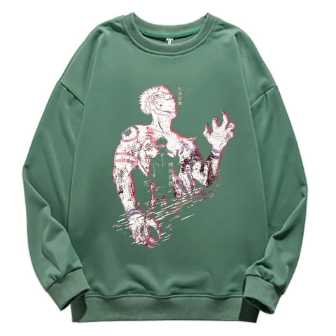 Jujutsu Kaisen Anime round Neck Long Sleeve Sweatshirt Unisex Cotton Printed T-Shirt Virtual Two-Dimensional Cultural Apparel Zen Fit Plus
