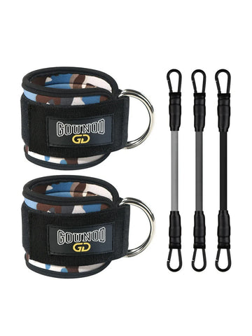 2PC/3PC GOUNOD Fitness Ankle Strap Adjustable D-Ring Support Cuffs Gym Leg Strength Exercise Pulley With Buckle Sport Guard Safe - Zen Fit Plus