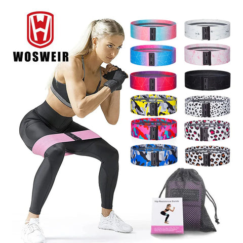 WOSWEIR 1/2/3PCS Elastic Rubber Bands Set for Women Men Fitness Gym Home Resistance Booties Band Hip Circle Expander Workout Zen fit plus