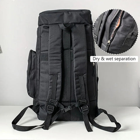 Sport Gym Bag Men Fitness Travel Backpack Large Waterproof Skate Pack For Shoulder Crossbody Training Laptop Dry Wet School Bags Zen fit plus