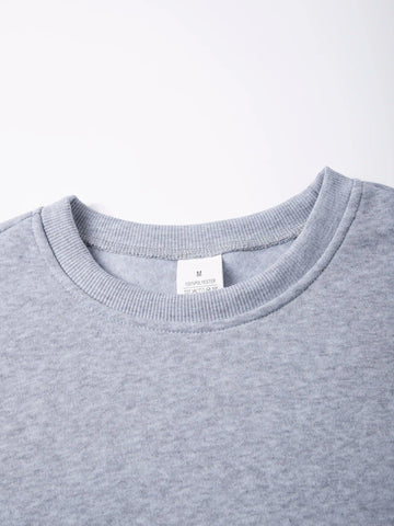 Men's Crew Neck Sweatshirts Solid Color Sweatwear Spring Outdoor Casual Daily Long Sleeve Pullover Hoodie Man Sportswear - Zen Fit Plus