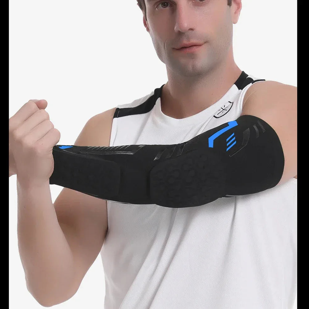 1 Pcs Sports Padded Arm Sleeves Protective Compression Elbow Pad Basketball Football Volleyball Soccer Gym Sport Arm Guards Home - Zen Fit Plus