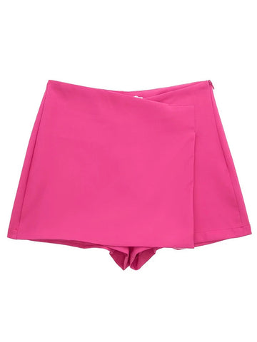 Willshela Women Fashion Solid Asymmetrical Side Zipper Skirts Shorts Vintage High Waist Female Chic Lady Shorts Zen fit plus