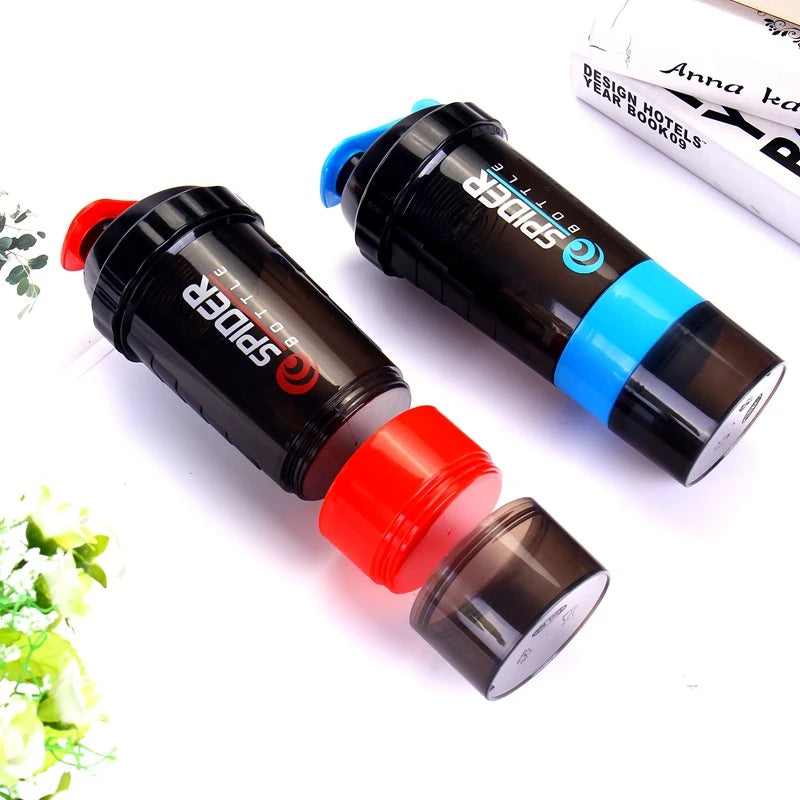 500ml Portable Protein Powder Shaker Bottle High Capacity Drinking Container with Powder Case Plastic Blender Sports Water Cup Zen fit plus
