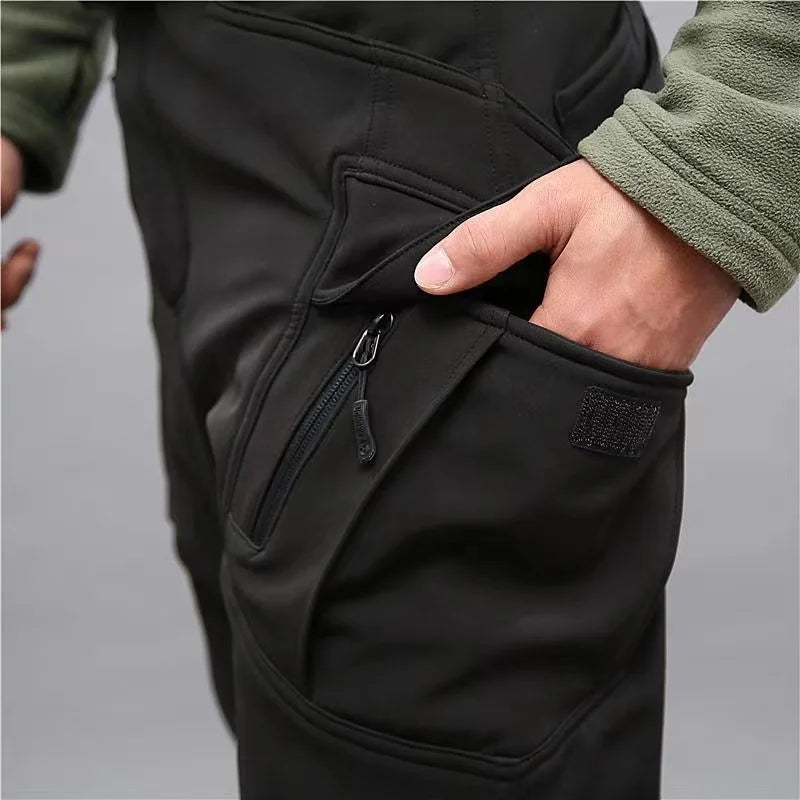 Men's City Cargo Autumn Winter Fleece Softshell Hiking Pants Fishing Climbing Trekking Casual Hunting Camping Trousers M-5XL Zen fit plus