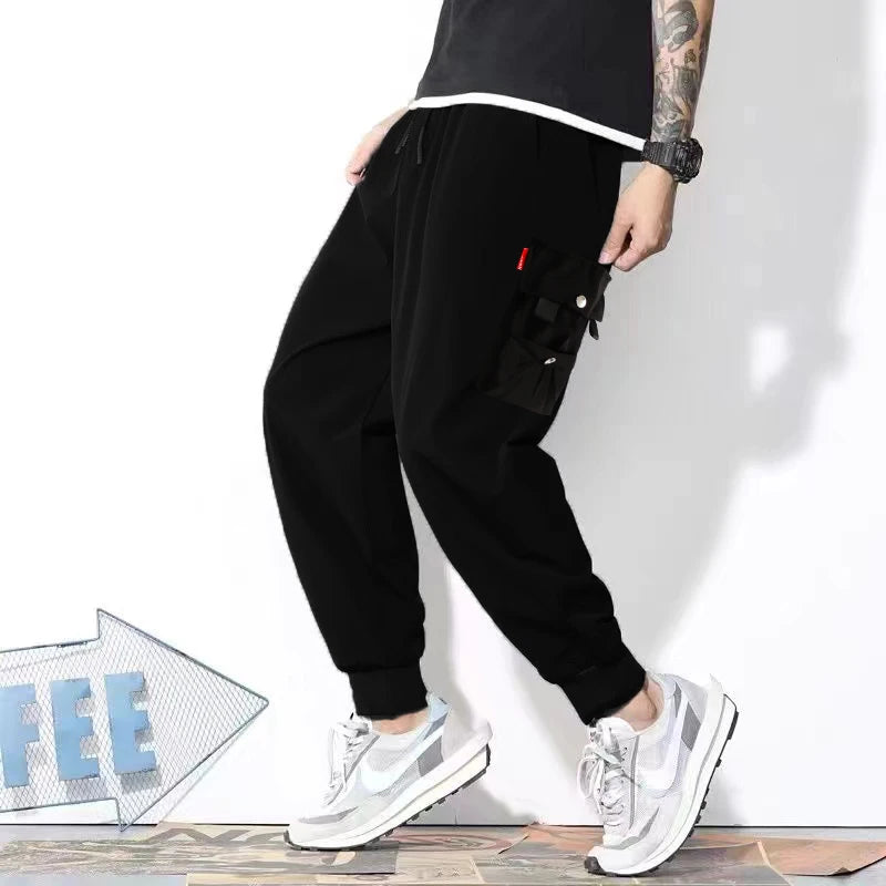 Classic Design Multi Flap Pockets Cargo Pants,Men's Loose Fit Drawstring Harem Cargo Jogger Pants oversized pants men and women Zen fit plus