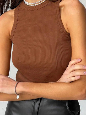 Ribbed Knitted Tops Neck Summer Basic Shirts White Black Casual Sport Vest Off Shoulder Green Women's Tank Top Zen fit plus