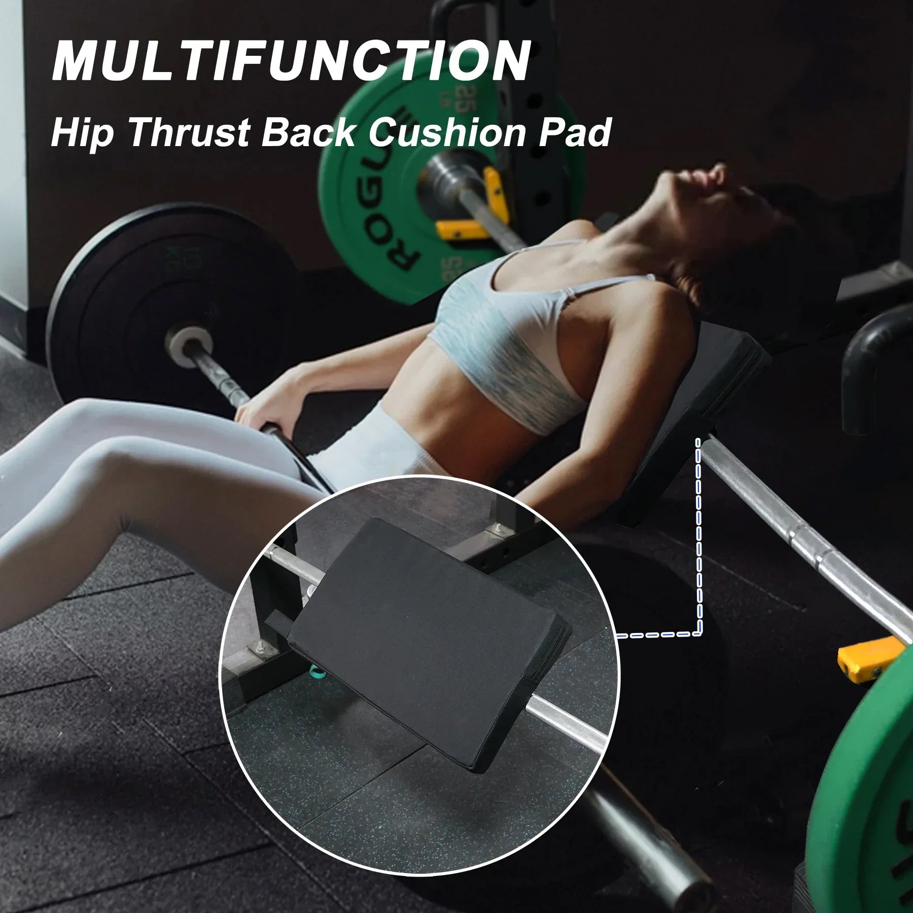 Square Hip Thrust Pad Protective Extra Thick foam pad for Barbell Weightlifting Hip Thrusts and Glute Bridges Workouts Home Gym - Zen Fit Plus