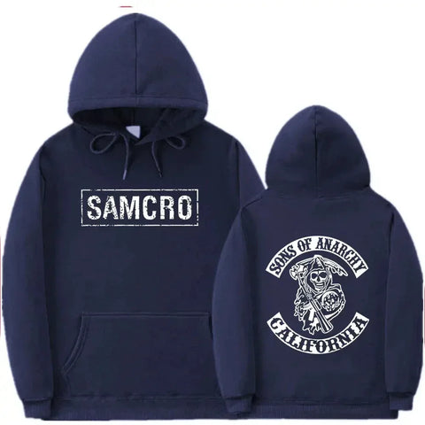 Double Sided Print Hoodie Sweatshirt Tops Sons of Anarchy SAMCRO Men Womnen Fashion Brand Design Pullover Cotton Fleece Hoodies - Zen Fit Plus