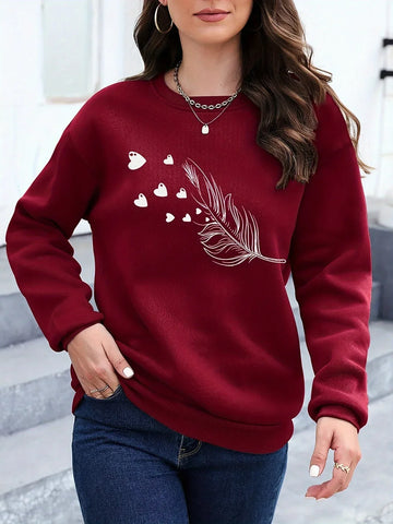 Loose Sweatshirt Casual Long Sleeve Women Autumn and winter Comfortable Pullover Crewneck Loose Female Clothes - Zen Fit Plus