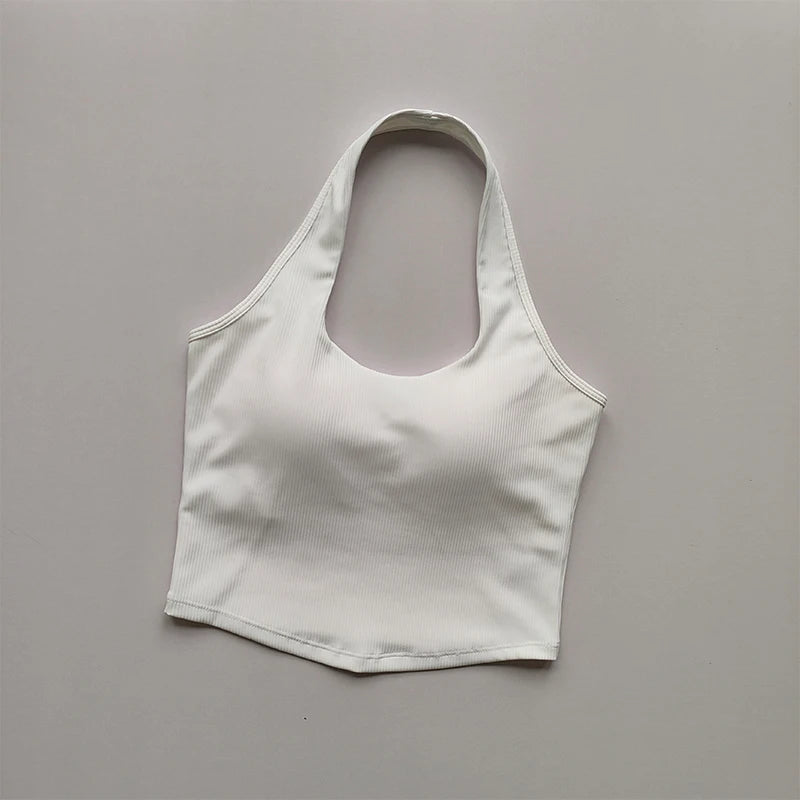 One Piece Cup 2023 Summer New Sports Bra Women's Shockproof Running Gathering Bra Hanging Neck Back Fitness Tank Top Zen Fit Plus