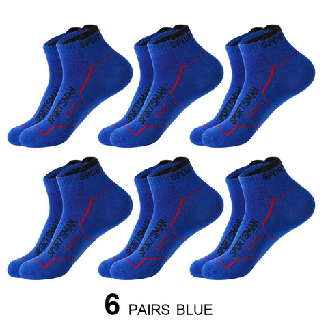 6 Pairs Socks Men's Short Socks Sweat Absorbent and Odorous Basketball Socks Running Sports Socks Breathable Mesh Men's Socks - Zen Fit Plus