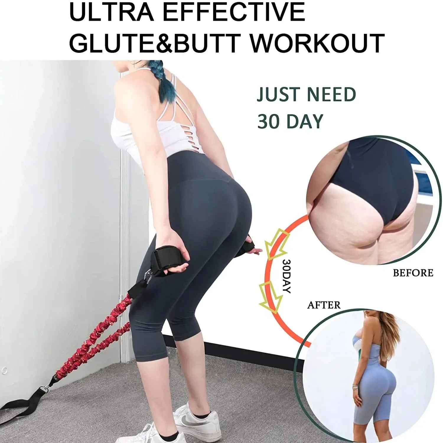 Booty Resistance Band Glute Cord Cable Machine Ankle Kickback Strap  Legs Abs  Workouts Gym  Workout Fitness Equipment Penis Ab Zen fit plus