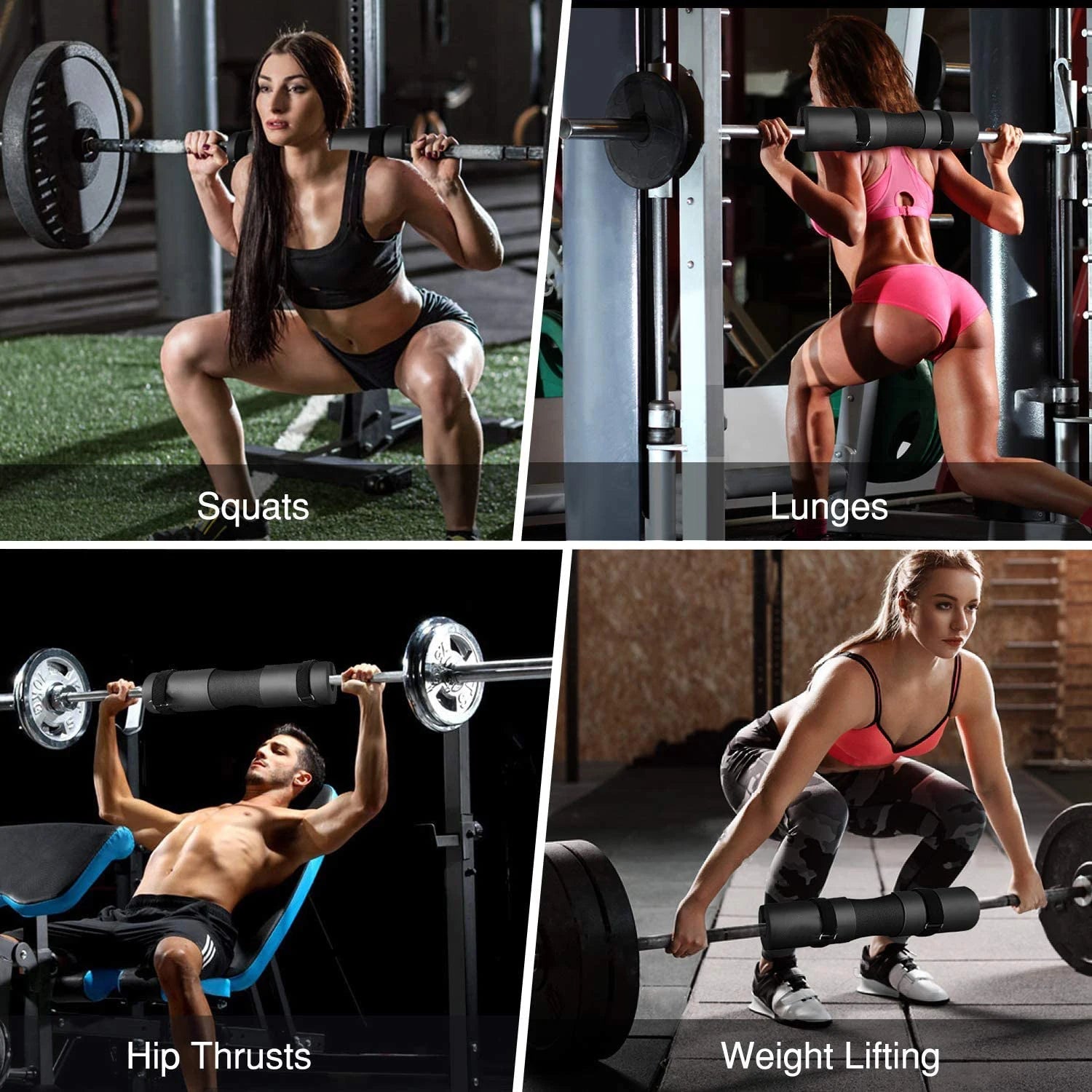 1PC/1pair Squat Pad Barbell Pad for Squats Lunges Hip Thrust , Neck Shoulder Protective Pad Support Foam Sponge Bar Pad Zen fit plus