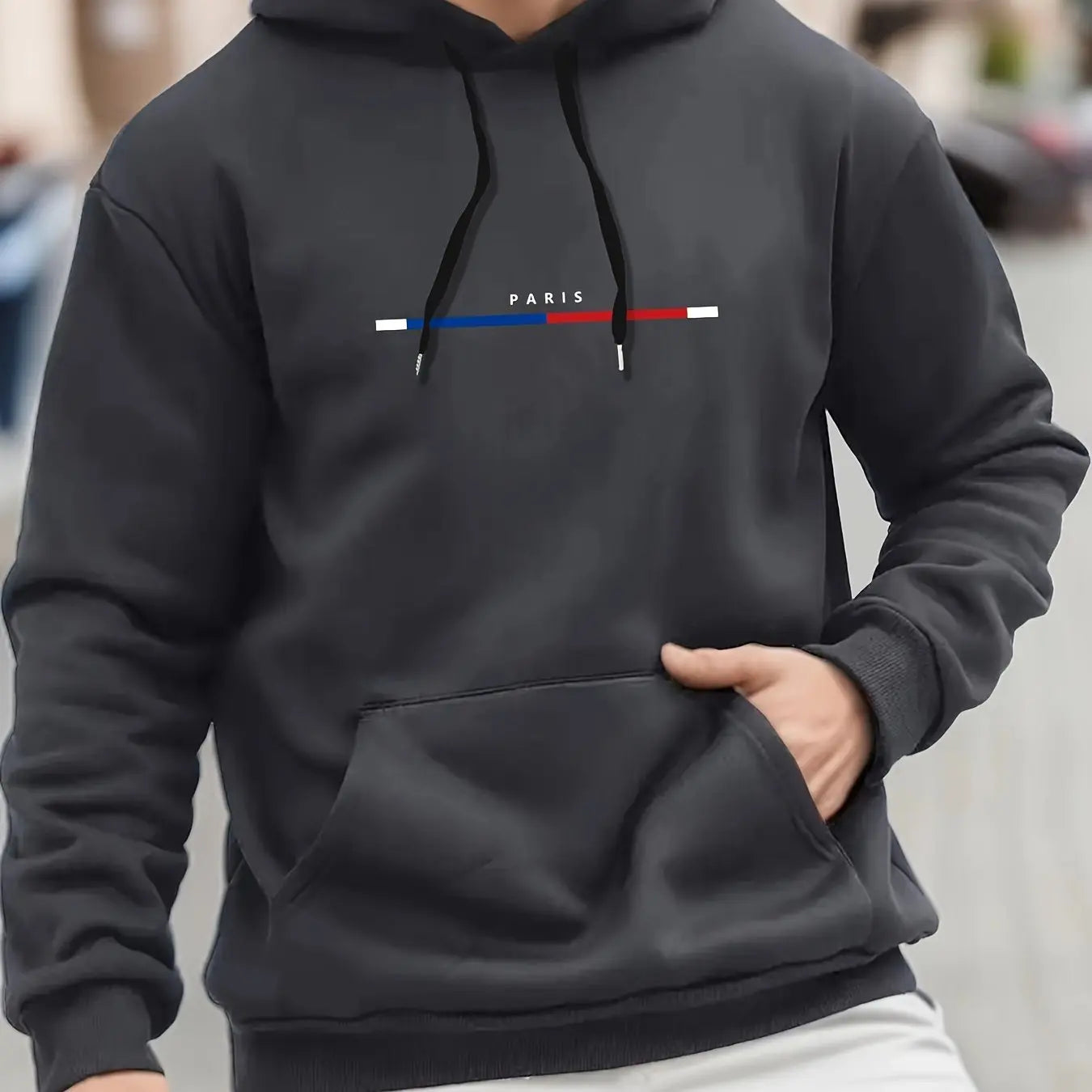 Paris Print Hoodies Tshirt  For Men Casual Autumn Winter Zen fit plus