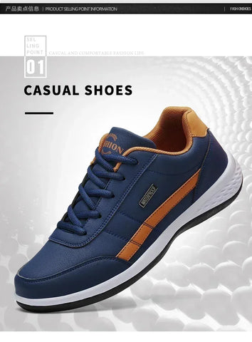 Shoes for Lace Up Footwear Vulcanized Men Leather Sneaker Waterproof Casual Comfortable Men's Sneaker Man Shoe Masculino - Zen Fit Plus