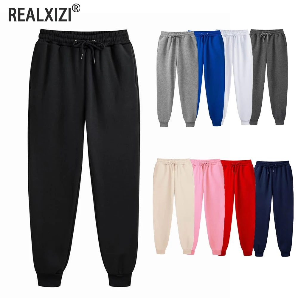Men's Sweatpants Spring Autumn Fleece Pants Sport Long Pants Casual Drawstring Pockets Trousers Oversize Sweatpants For Men Zen fit plus