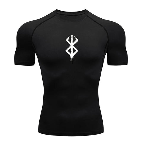 Men's Print Compression Shirts Summer Short Sleeve Rash Guard Gym Workout T-shirt Athletic Quick Dry Baselayer Undershirts Tops Zen fit plus
