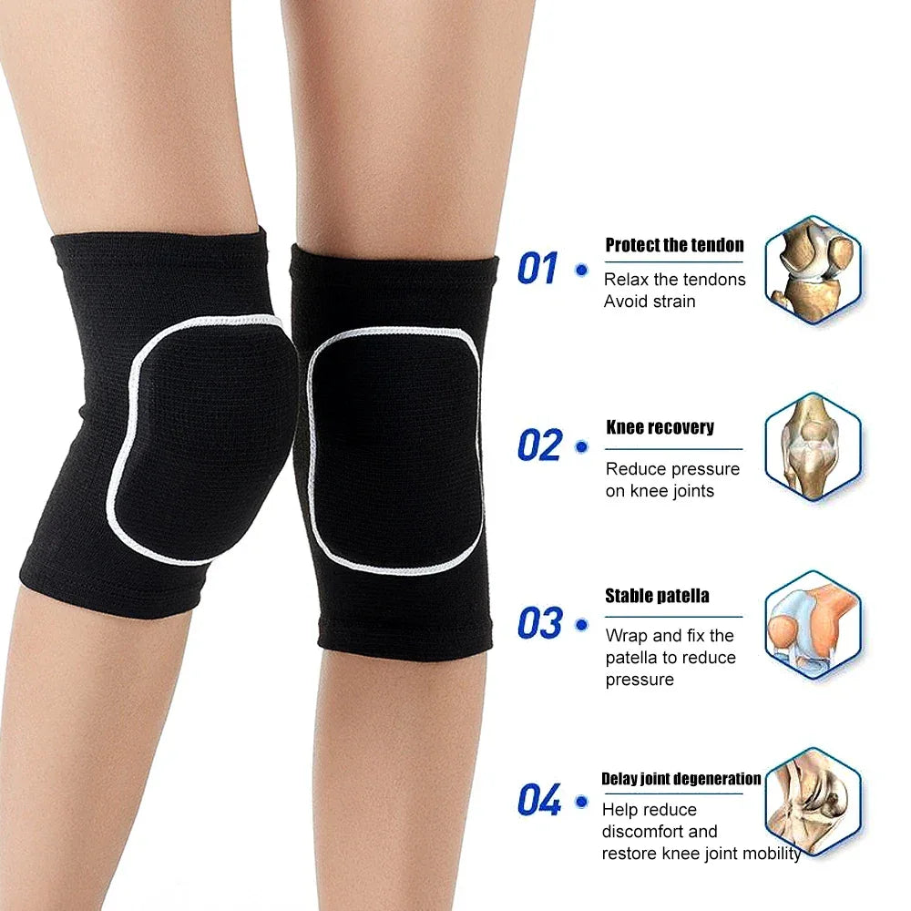 Sports Knee Pads Adults Kid Dance Knee Protector Elastic Thicken Sponge Knees Brace Support for Gym Yoga Workout Training - Zen Fit Plus