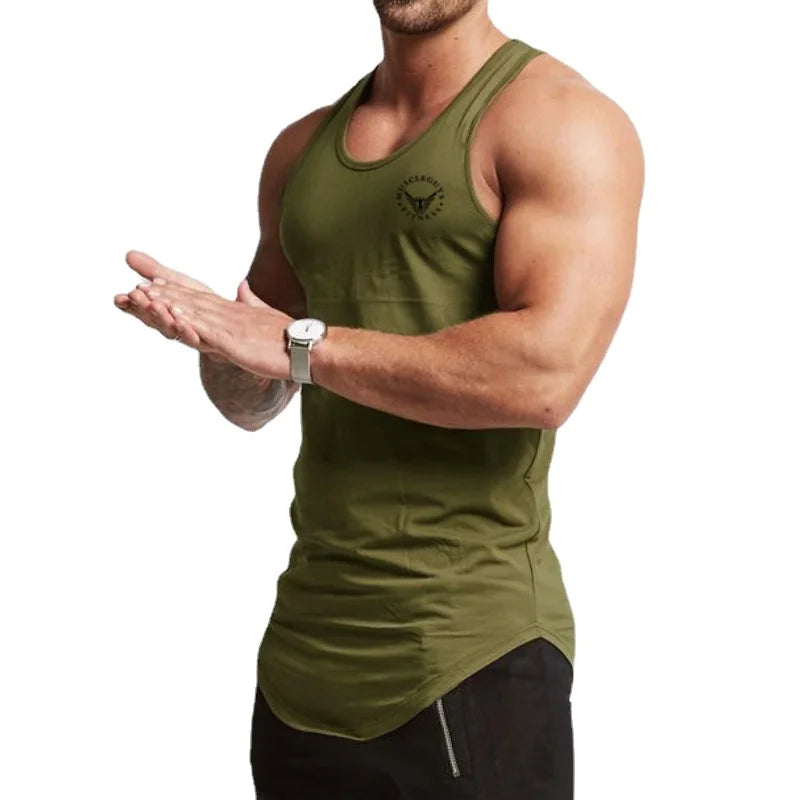 Cotton Material Summer Fitness Sports Vest Men's T-shirt Comfortable Bottoming Sweatshirt Workout Clothes Zen fit plus