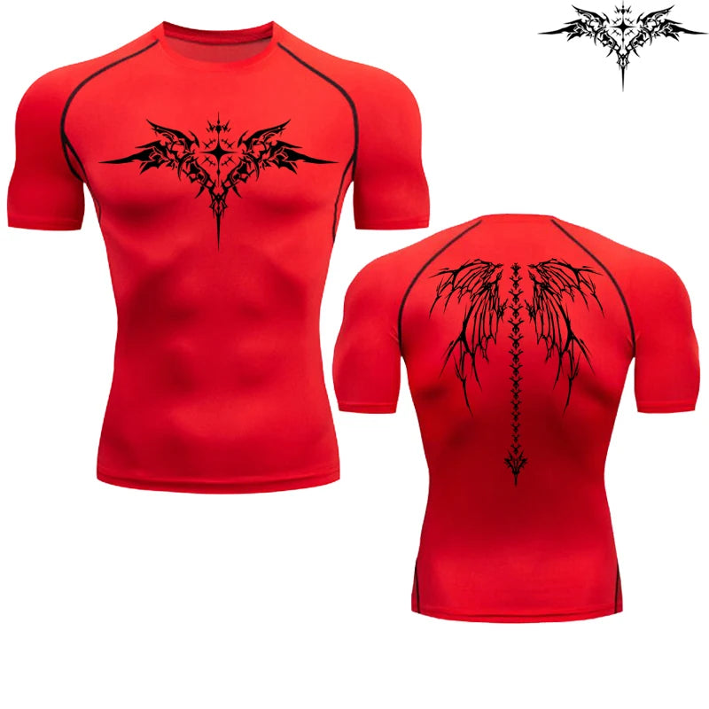 Casual Anime Print Running Compression T-Shirt Men's Quick-Drying Fitness Sportswear Gym Sports Long Sleeve Breathable Top S-3XL Zen fit plus