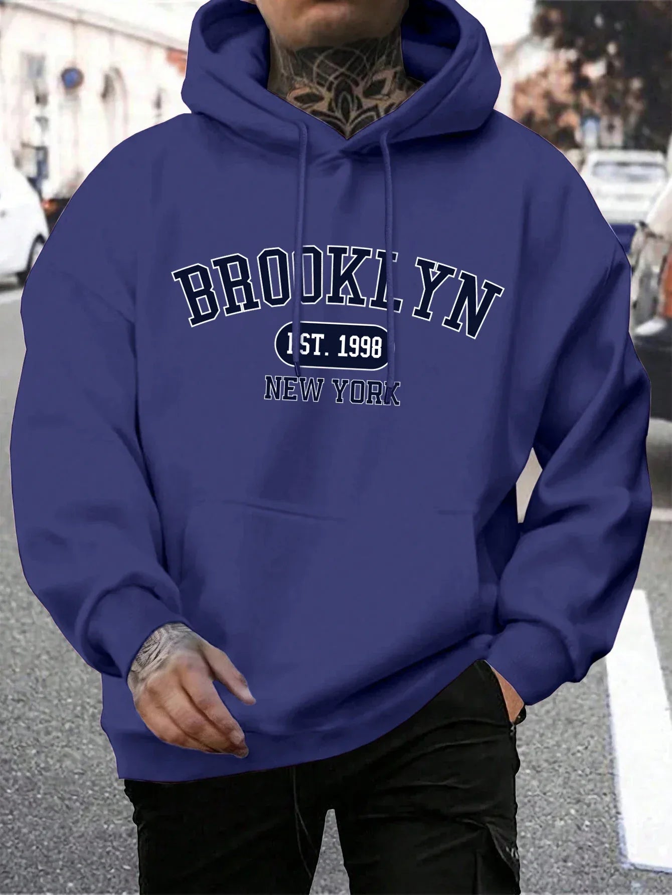 Brooklyn Est 1998 New York Printing Men Hoodies Harajuku Crewneck Hoodie Fashion Oversize Hoody Autumn Comfortable Tracksuit - Zen Fit Plus