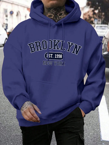 Brooklyn Est 1998 New York Printing Men Hoodies Harajuku Crewneck Hoodie Fashion Oversize Hoody Autumn Comfortable Tracksuit - Zen Fit Plus