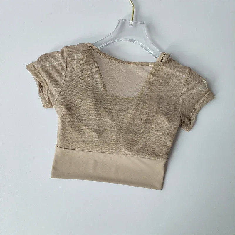 Women's Pilates Training Fitness Suit Chest Cushion Yoga Suit Top Quick Drying High-end Feeling Sports Short Sleeved Breathable - Zen Fit Plus