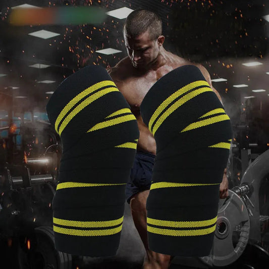 1pc Sports Knee Wraps Straps for Gym Workout Weightlifting Fitness Squats Training Elastic Knee Strap Sleeves Protector Zen fit plus