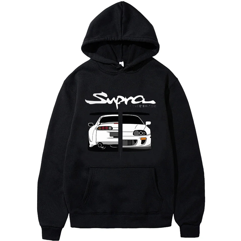 Initial D Supra Hoodies For Men And Women, Manga Print Loose Casual Sweatshirt, Long Sleeve, Japanese Style, Spring Autumn S-3xl Zen fit plus